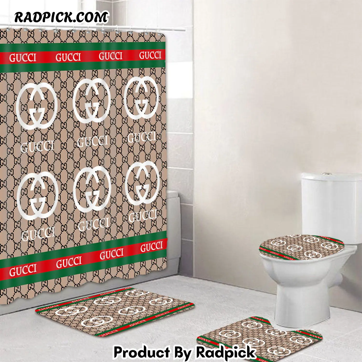 Gucci bath mat sets italy white logo bath mat sets shower curtain  rp387829